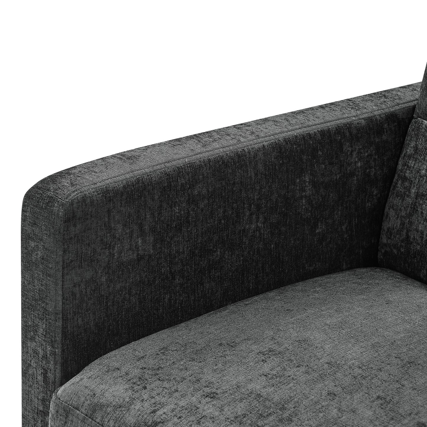 Loveseats Sofa Bed with Pull-out Bed,Adjsutable Back and Two Arm Pocket,Black (54.5"x33"x31.5")