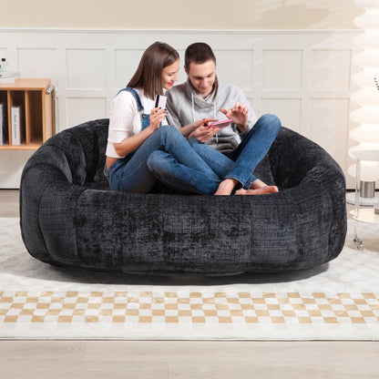 Bean Bag sofa Lazy Sofa Durable Comfort Lounger High Back Bean Bag Chair Couch for Adults and Kids, Indoor & Outdoor, Accent Floor Soft Lounge Chair (Black chenille)