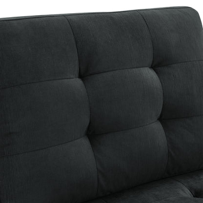 U shape Modular Sectional Sofa,DIY Combination,includes Two Single Chair,Two Corner and Two Ottoman,Black Velvet.