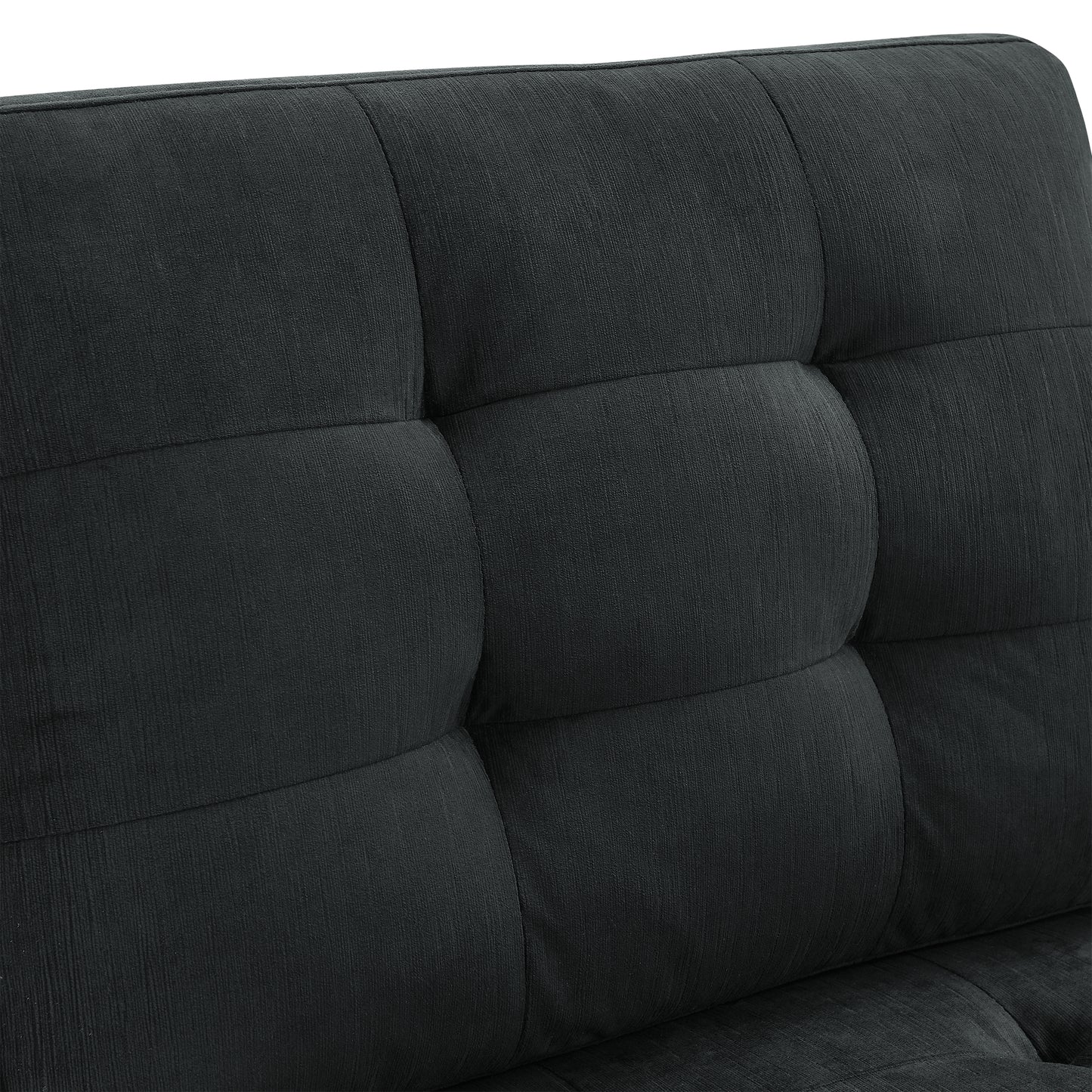 L shape Modular Sectional Sofa,DIY Combination,includes Three Single Chair,Two Corner and Two Ottoman,Black Velvet.