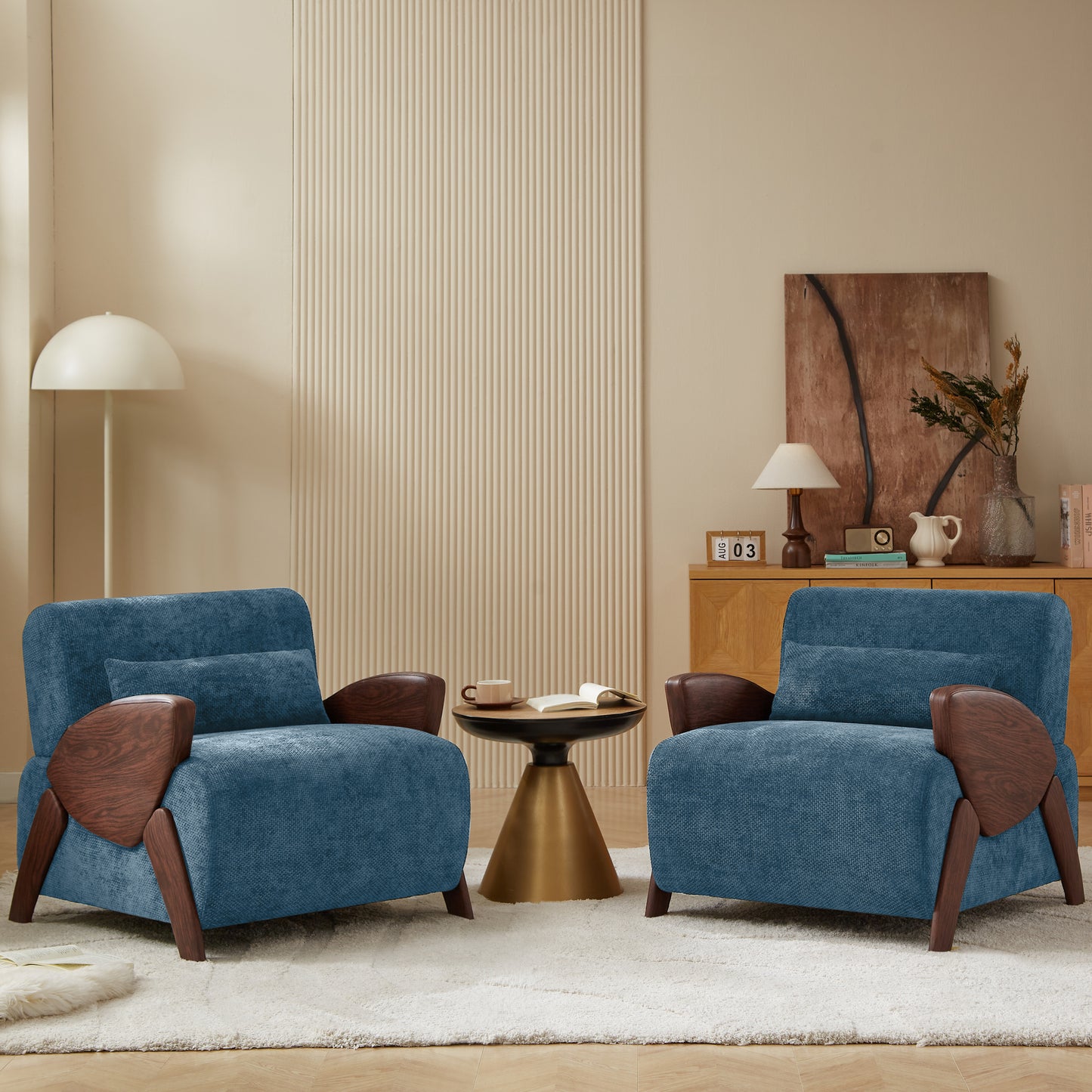 Modern Accent Armchair with Plush Cushioning, Comfortable Armrests, and Stylish Design for Living Room, Bedroom, or Office