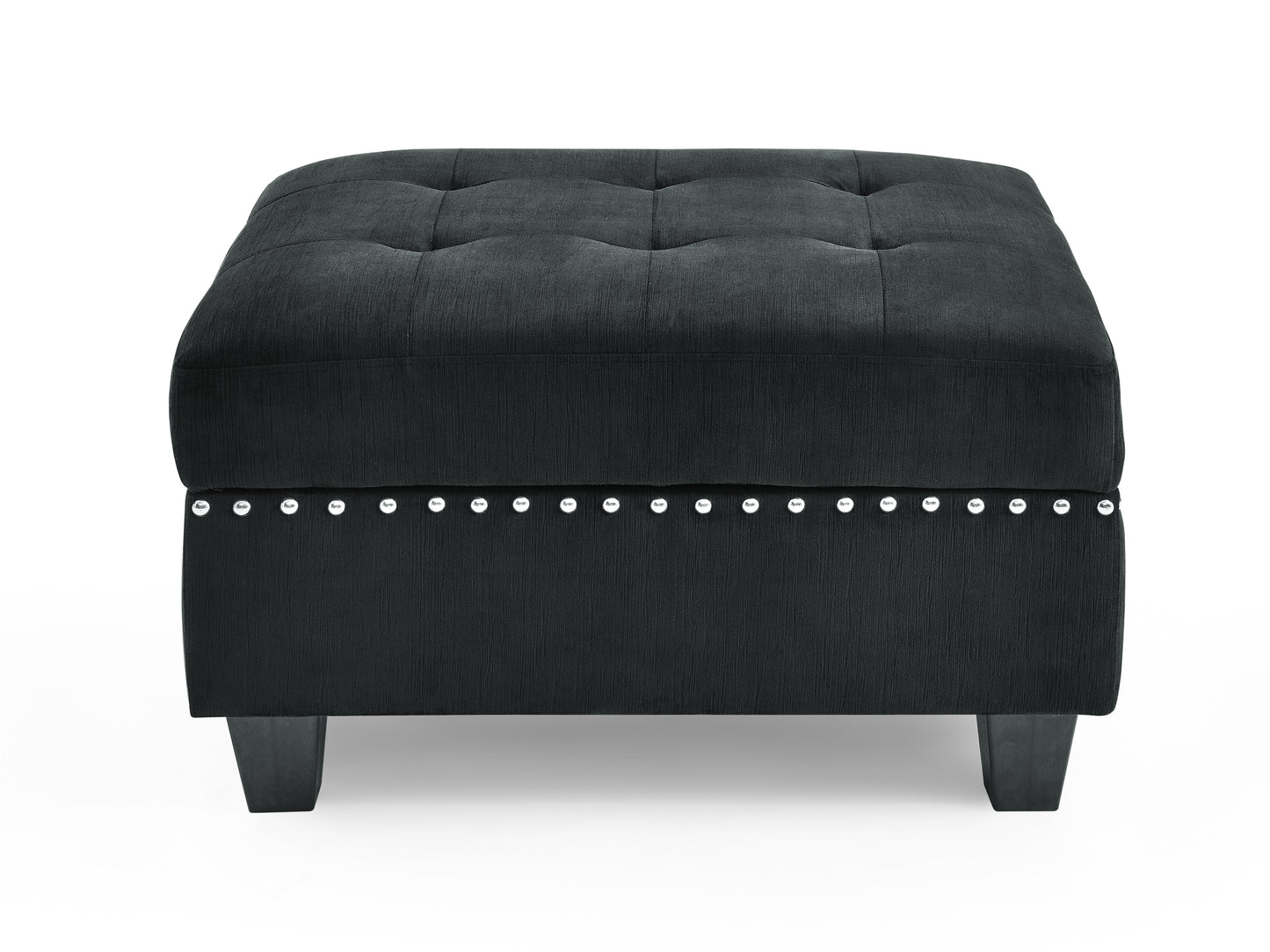 U shape Modular Sectional Sofa,DIY Combination,includes Two Single Chair,Two Corner and Two Ottoman,Black Velvet.