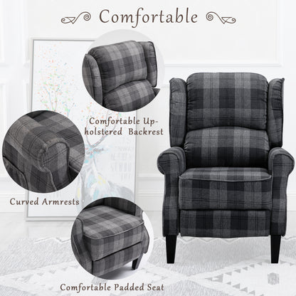 Armchair Sofa Comfortable Upholstered leisure chair / Recliner Chair for Living Room(Grey Check)