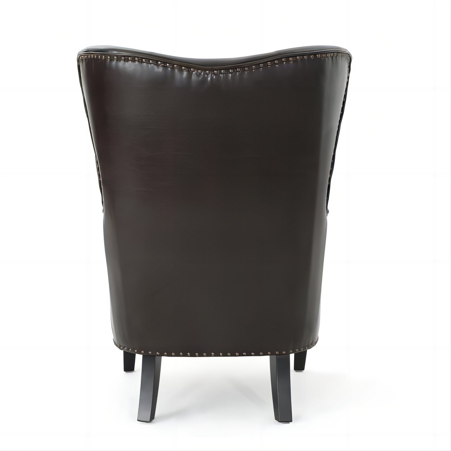 Elegant High Back Chair in Dark Brown PU Leather, Luxurious and Comfortable Design, Dimensions: 31 inches (Length) x 32.75 inches (Width) x 41.25 inches (Height)