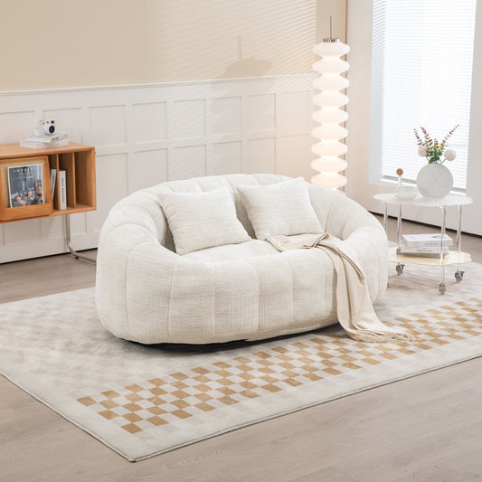 Bean Bag sofa Lazy Sofa Durable Comfort Lounger High Back Bean Bag Chair Couch for Adults and Kids, Indoor & Outdoor, Accent Floor Soft Lounge Chair (Beige chenille)