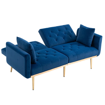 Velvet Sofa, Accent sofa. Loveseat sofa with metal feet