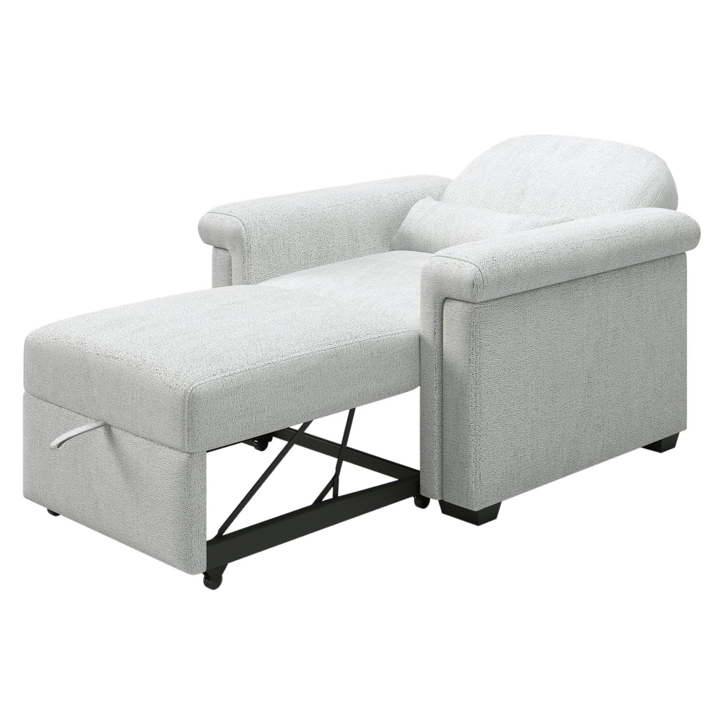 3 in 1 Convertible Sleeper Chair Sofa Bed Pull Out Couch Adjustable Chair with Pillow, Adjust Backrest into a Sofa, Lounger Chair, Single Bed or Living Room or Apartment, Beige