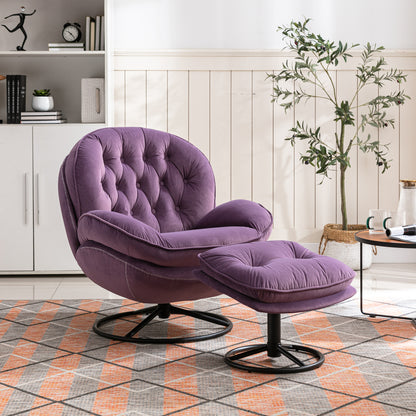 Accent chair TV Chair Living room Chair  with Ottoman-PURPLE