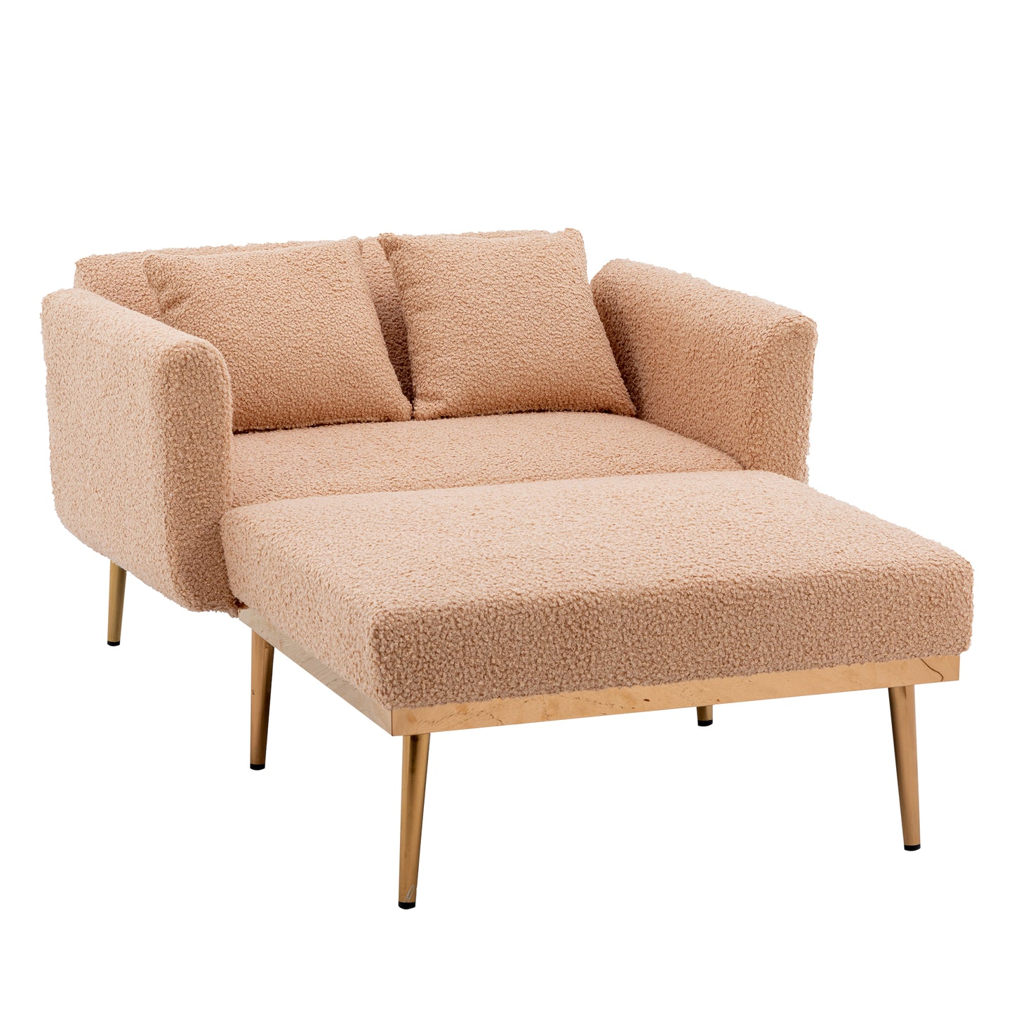 Fashionable and classic style chaise lounge chair / accent chair for Living Room, bedroom (Camel Teddy )