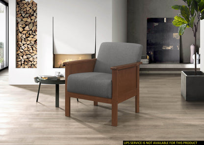 Durable Accent Chair 1pc Luxurious Gray Upholstery Plush Cushion Comfort Modern Living Room Furniture