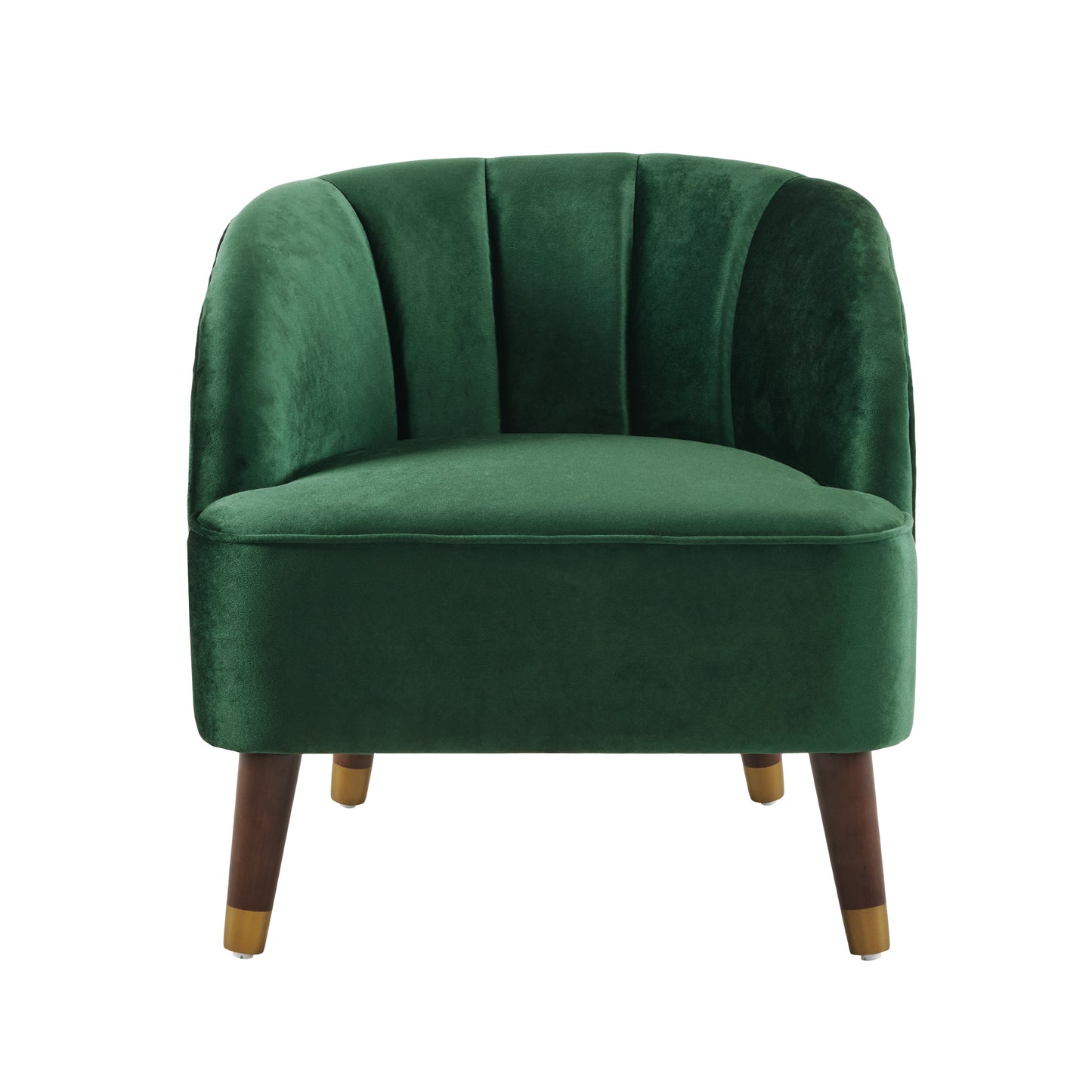 Upholstered Barrel Accent Chair With Wooden Legs