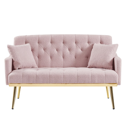 PINK TEDDY FABRIC 2 SEATER SOFA