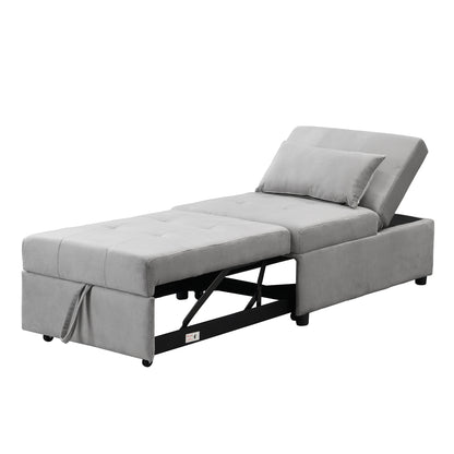 Folding Ottoman Sofa Bed Gray