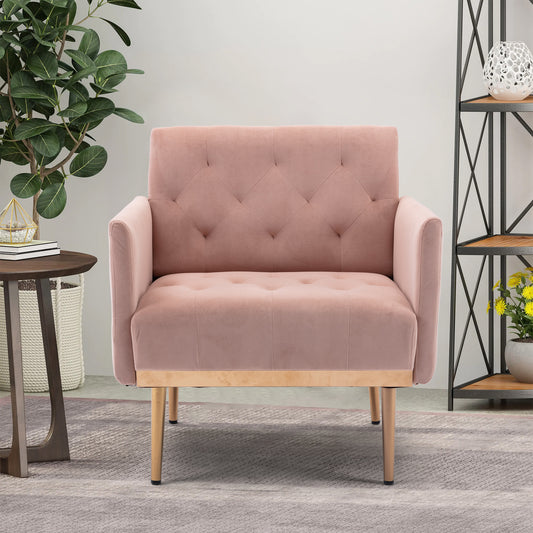 Accent Chair,leisure single sofa with Rose Golden feet