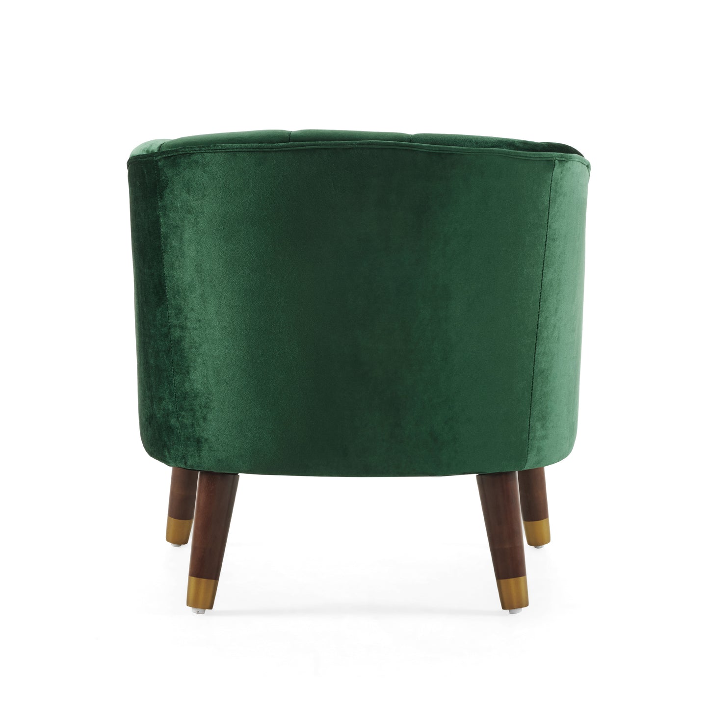 Upholstered Barrel Accent Chair With Wooden Legs