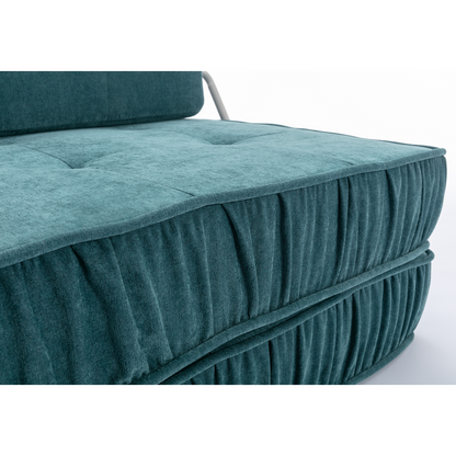 Folding Sofa Bed, Futon Sleeper Chair, Convertible Chair Floor Couch & Sleeping Mattress for Living Room, Guest Room, Home Office, Apartment, Small space, Bed, Removable Back Cushion, Green, 1 Seat