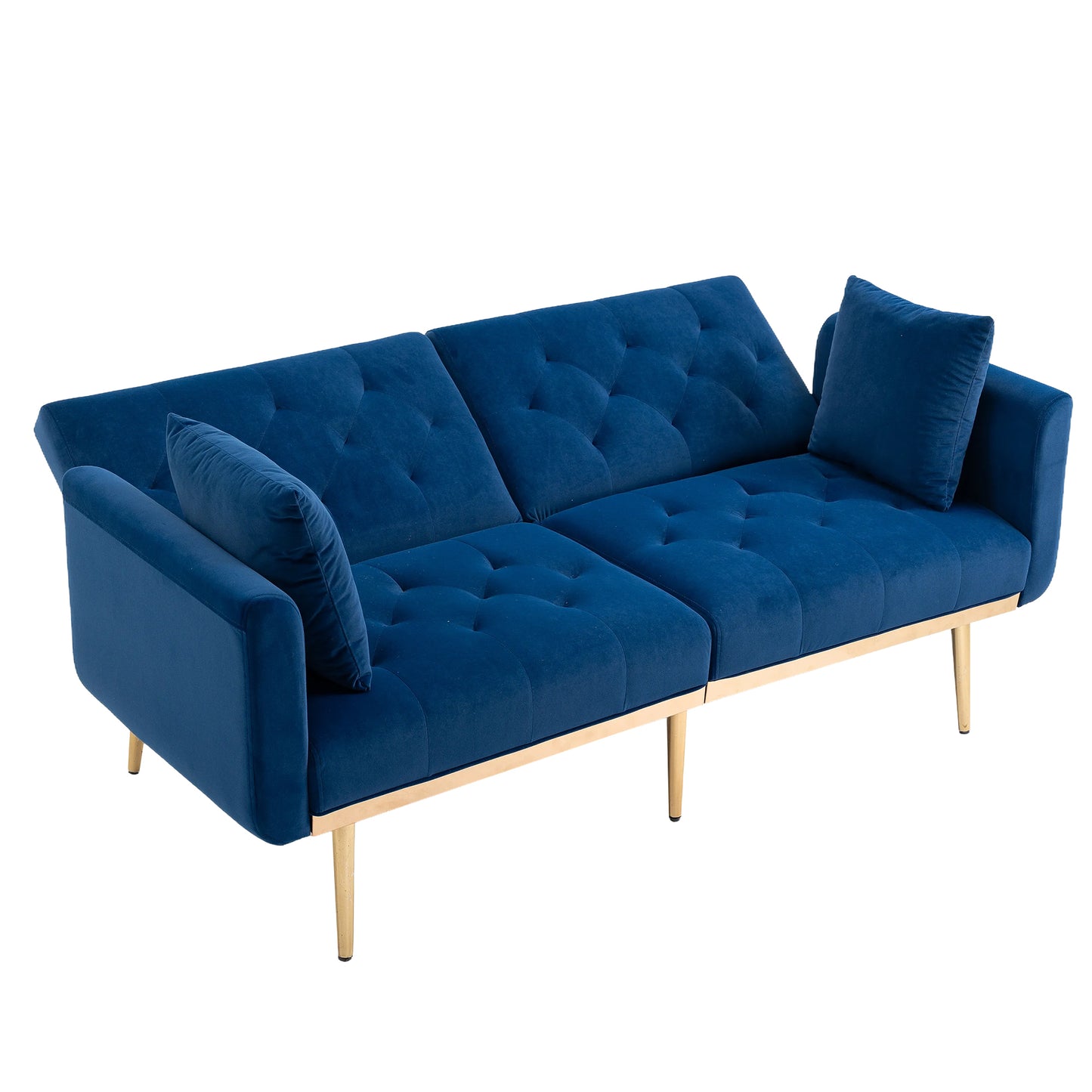 Velvet Sofa, Accent sofa. Loveseat sofa with metal feet