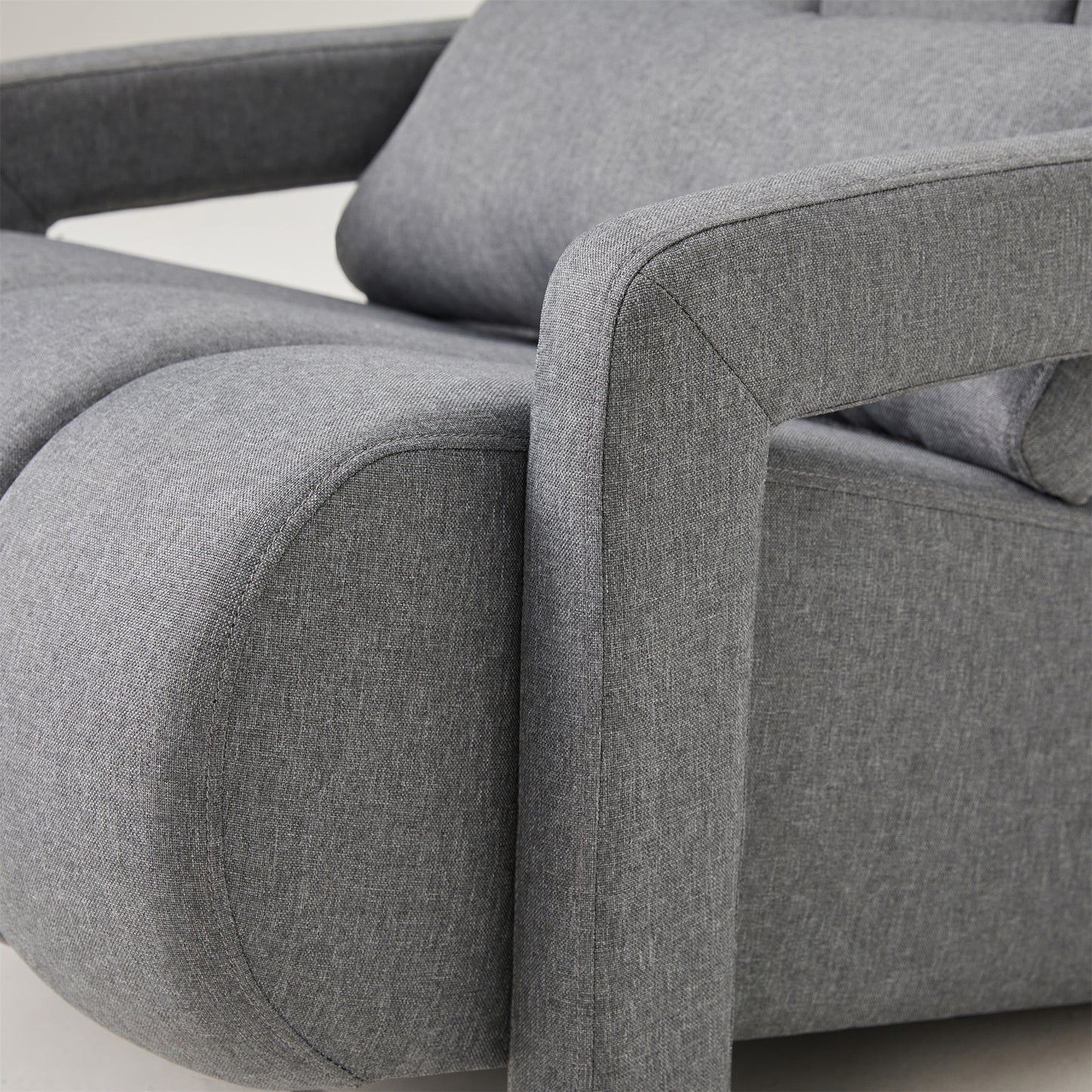 Modern Upholstered accent chair, Comfortable Linen Fabric with a pillow for Living room,bedroom.Linen, Dark Grey