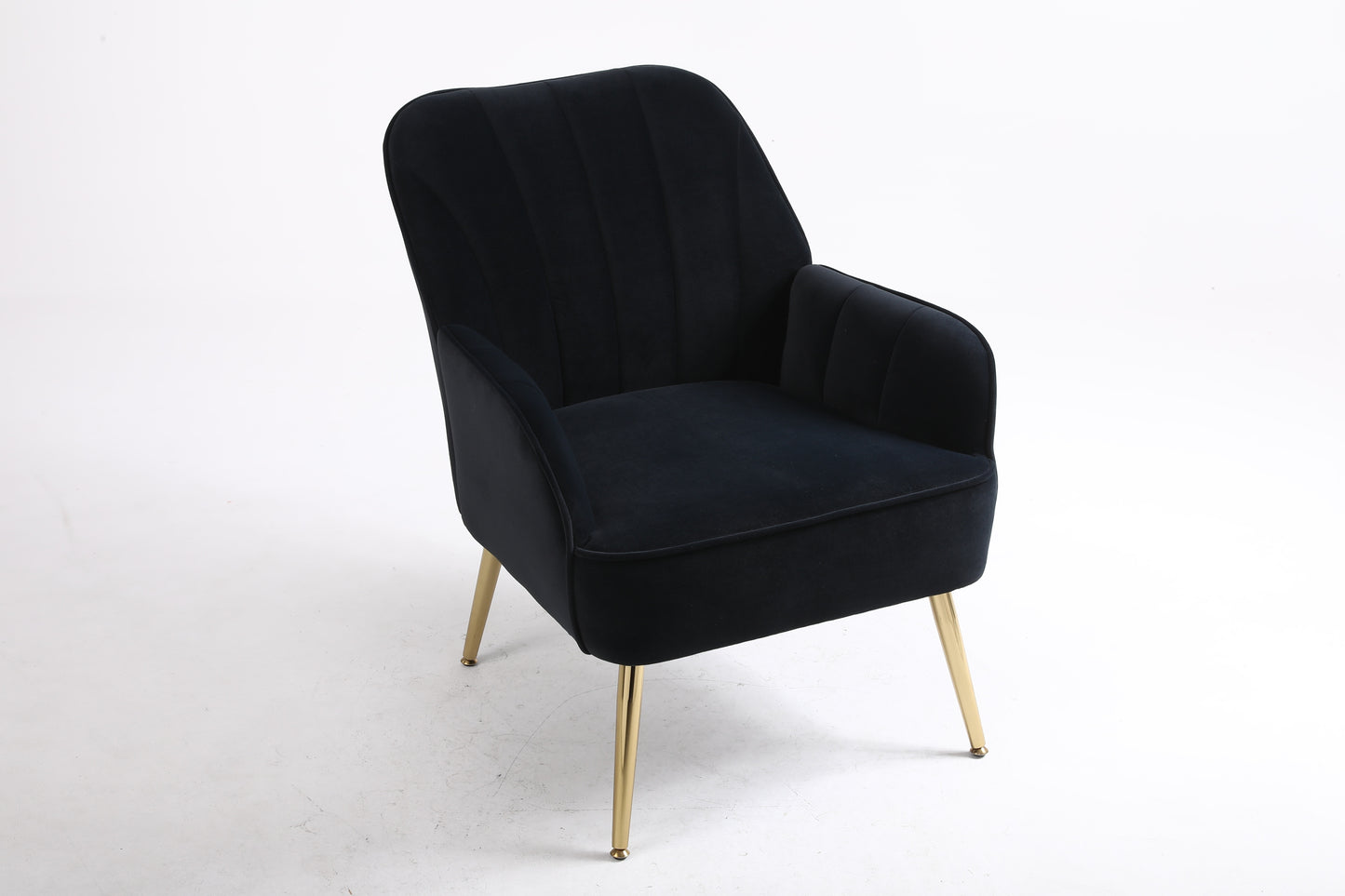 Modern Mid Century Chair velvet Sherpa Armchair for Living Room Bedroom Office Easy Assemble(NAVY)