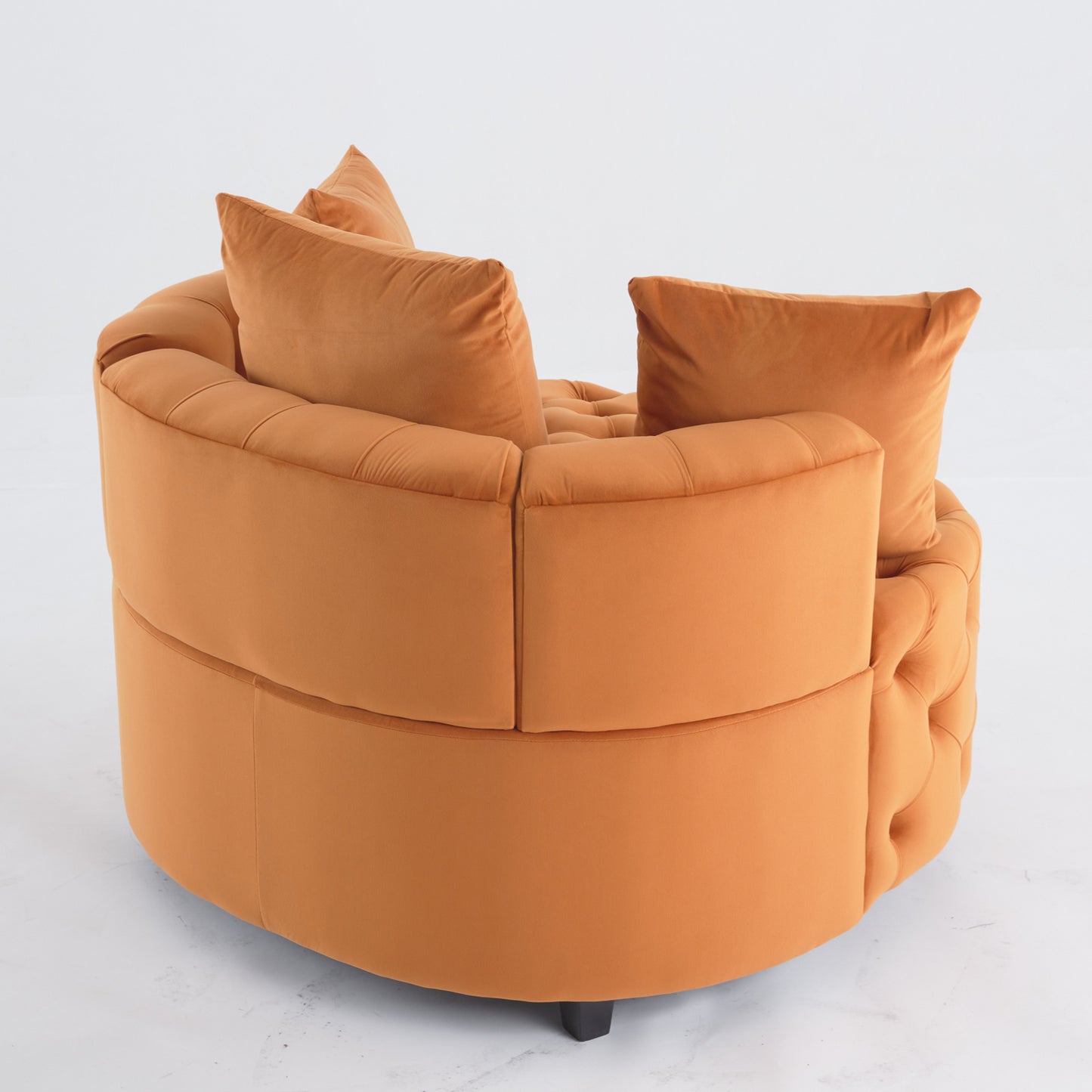 Width 40.6 inches Accent Chair / Classical Barrel Chair for living room / Modern Leisure Sofa Chair (Orange)