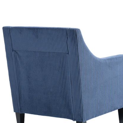 Modern Accent Chair,Upholstered Armchair with Scooped Arms for Bedroom,Apartment,Studio,Office,Waiting Room(Blue Corduroy)