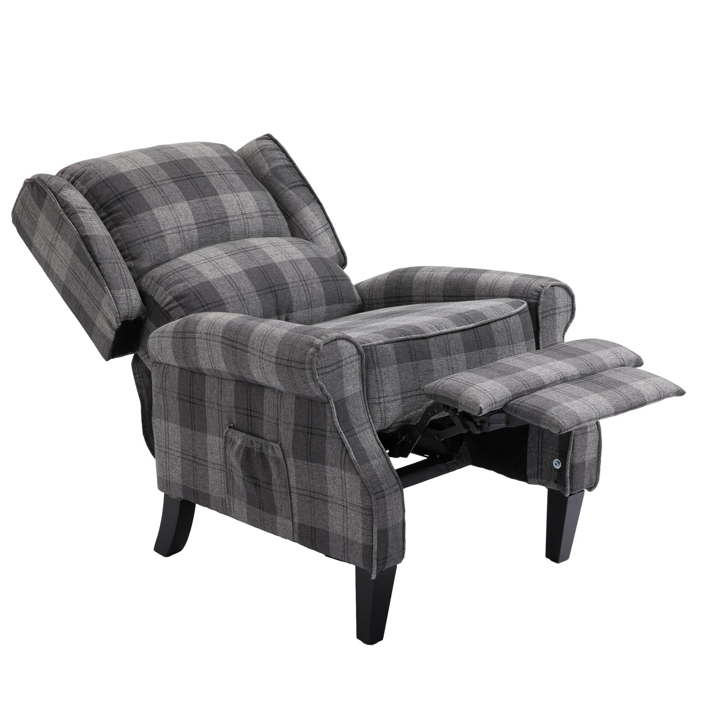 Armchair Sofa Comfortable Upholstered leisure chair / Recliner Chair for Living Room(Grey Check)