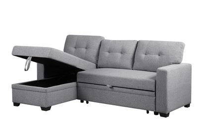 Upholstered Pull out Sectional Sofa with Chaise