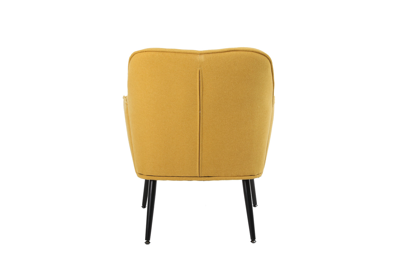 Modern Mid Century Chair Linen Sherpa Armchair for Living Room Bedroom Office Easy Assemble(Yellow)