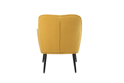 Modern Mid Century Chair Linen Sherpa Armchair for Living Room Bedroom Office Easy Assemble(Yellow)