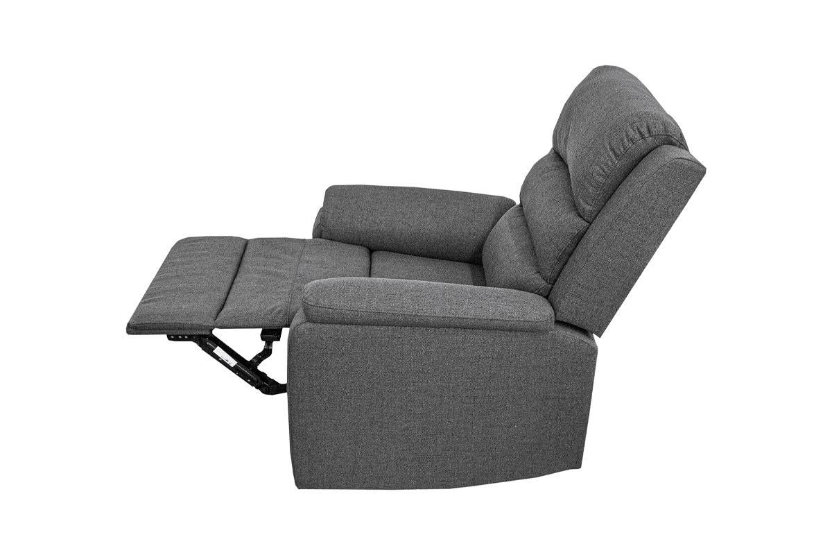 Modern Dark Gray Color Burlap Fabric Recliner Motion Recliner Chair 1pc Couch Manual Motion Living Room Furniture