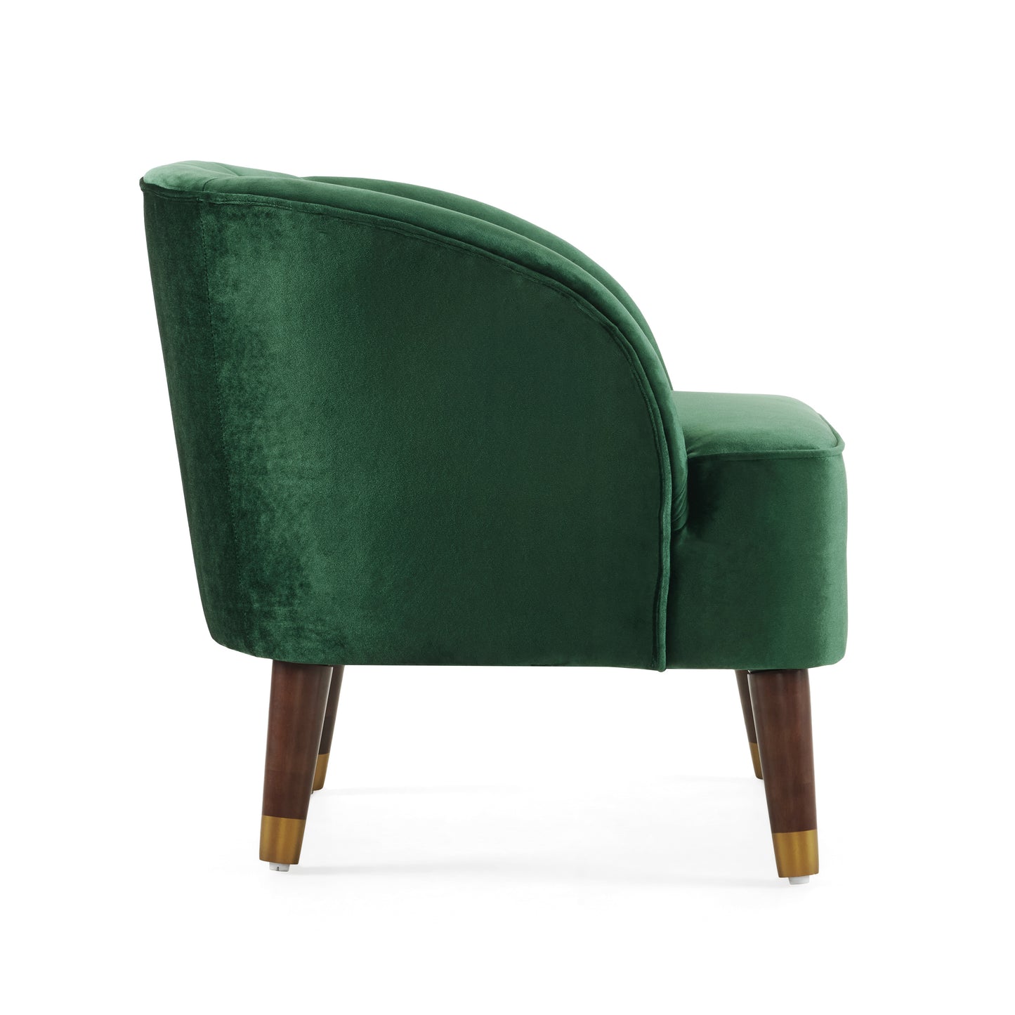 Upholstered Barrel Accent Chair With Wooden Legs