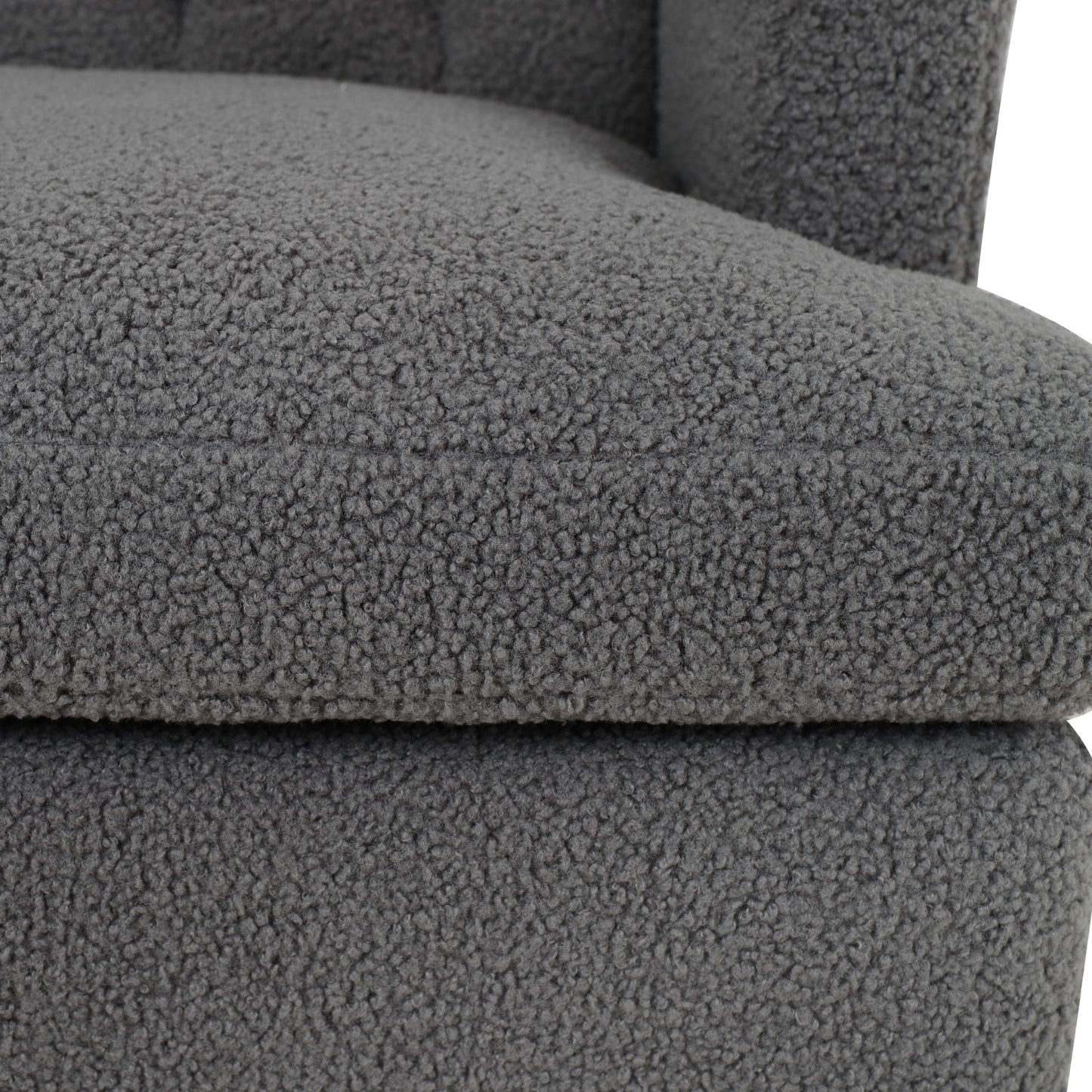 Upholstered Accent Chair Tufted Armchair for Living Room and Bedroom, Dark Grey