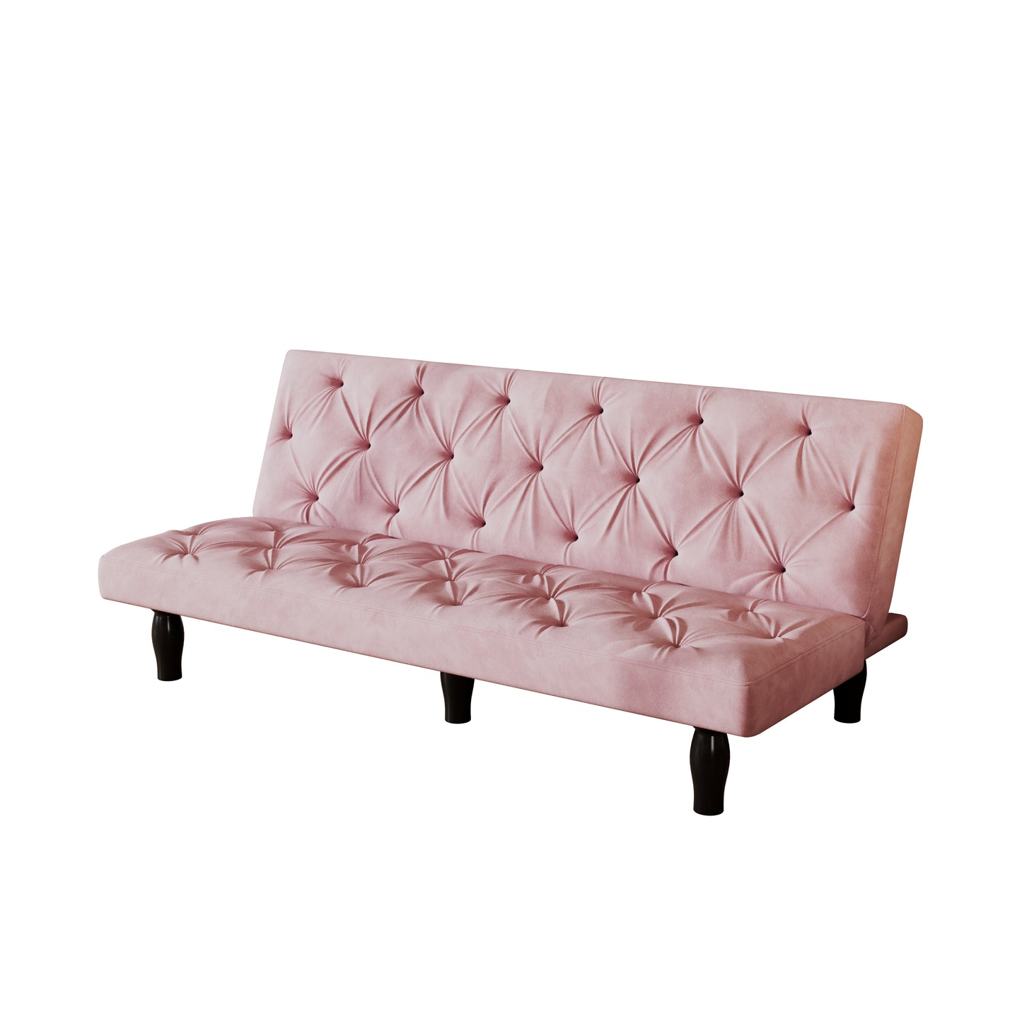 2534B Sofa converts into sofa bed 66" pink velvet sofa bed suitable for family living room, apartment, bedroom