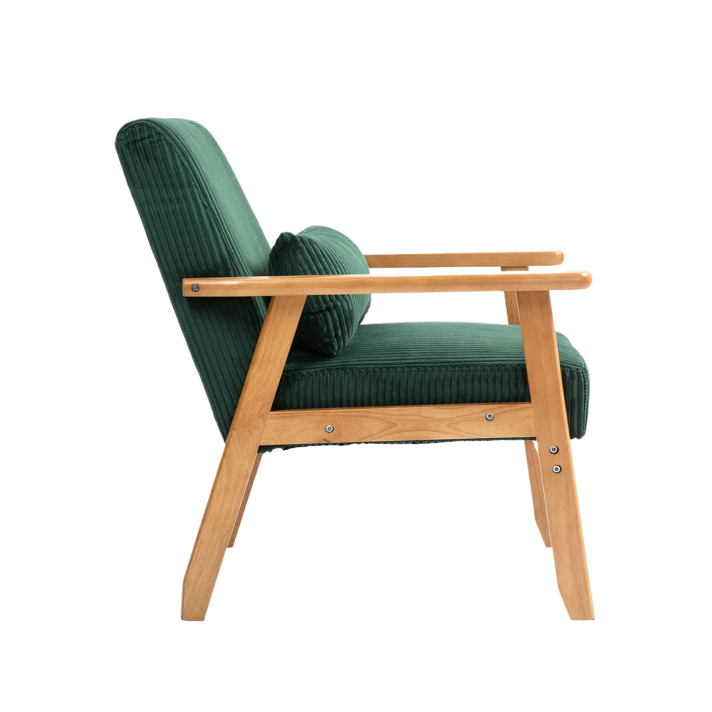 Leisure Chair with Solid Wood Armrest and Feet, Leisure chair, wood frame, velvet, l, solid rubber wood legs, Mid-Century Modern Accent chair, for Living Room Bedroom Studio chair