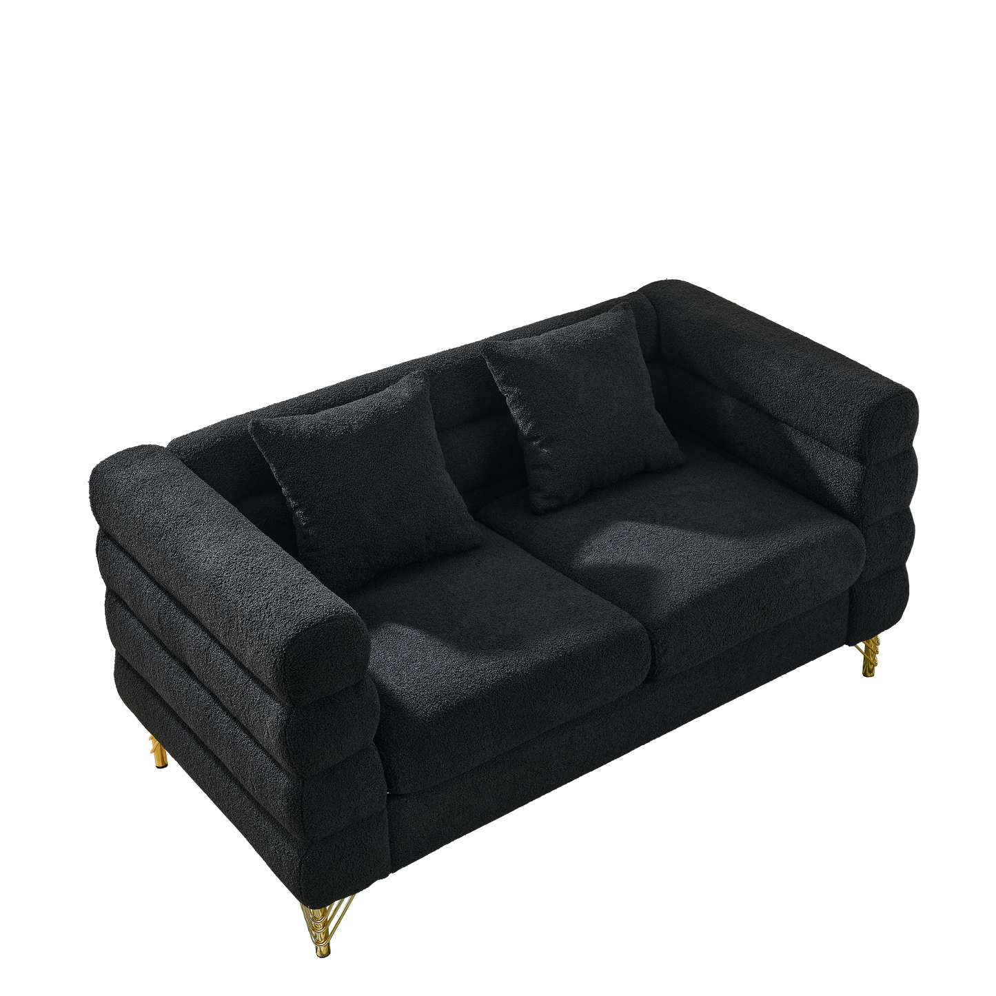 3-seater + 2-seater Combination sofa.BLACK teddy