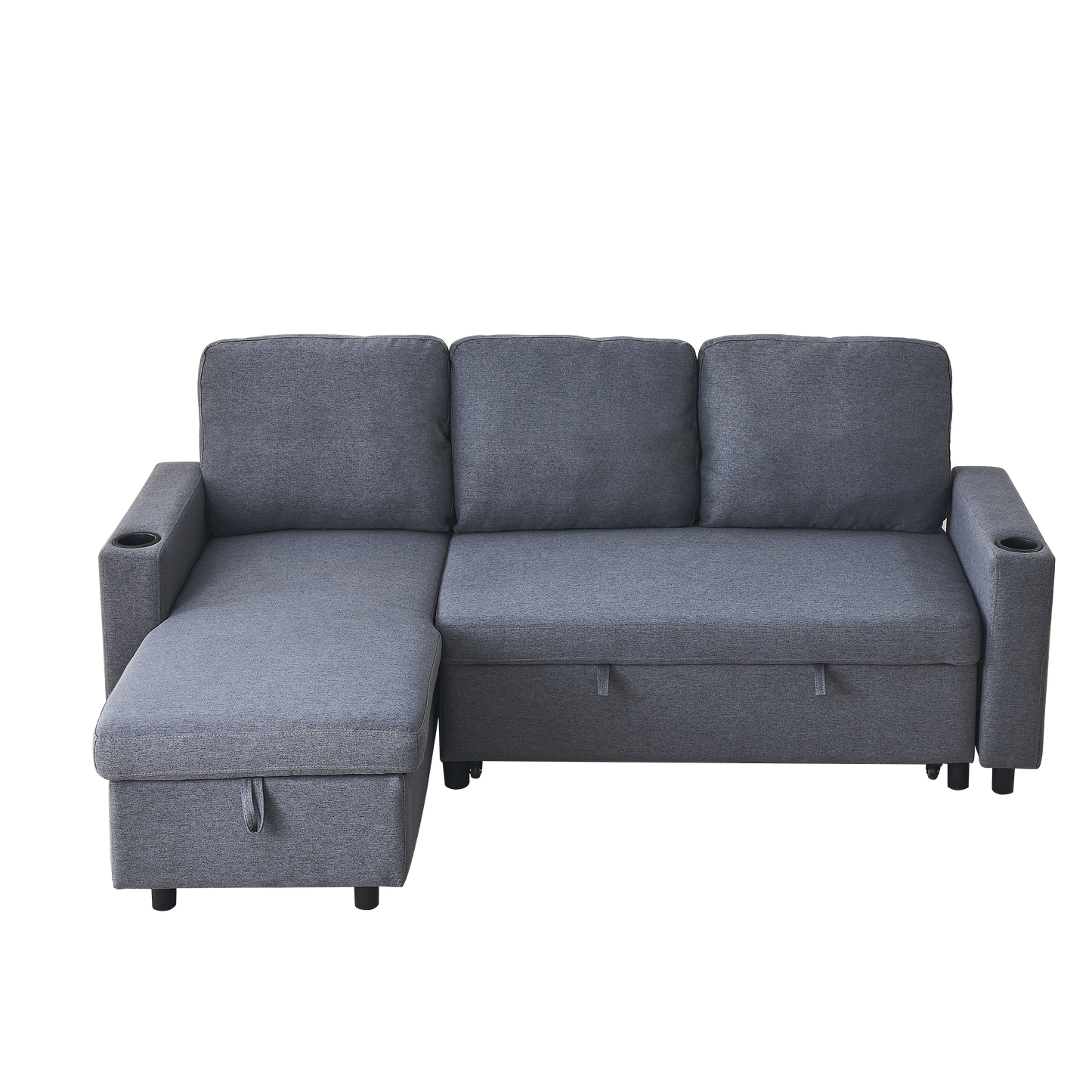 78.7"Comfortable Linen L-Shaped Combo Sofa Sofa Bed, Living Room Furniture Sets for Tight Spaces, Reversible Sleeper Combo Sofa with Pullout Bed,Reversible Sofa Bed for Living Room, Office, Apartmen