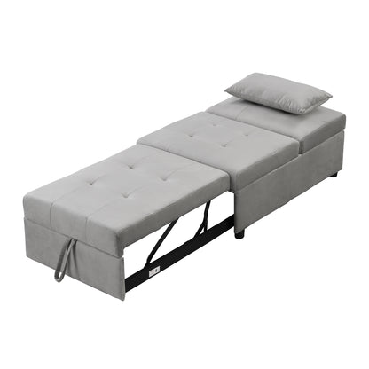 Folding Ottoman Sofa Bed Gray