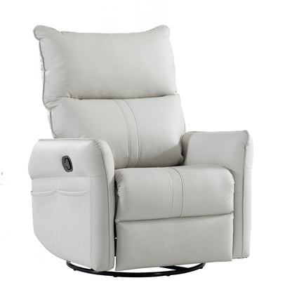 Rocking Recliner Chair,360 Degree Swivel Nursery Rocking Chair,Glider Chair,Modern Small Rocking Swivel Recliner Chair for Bedroom,Living Room Chair Home Theater Seat,Side Pocket(Light Gray)