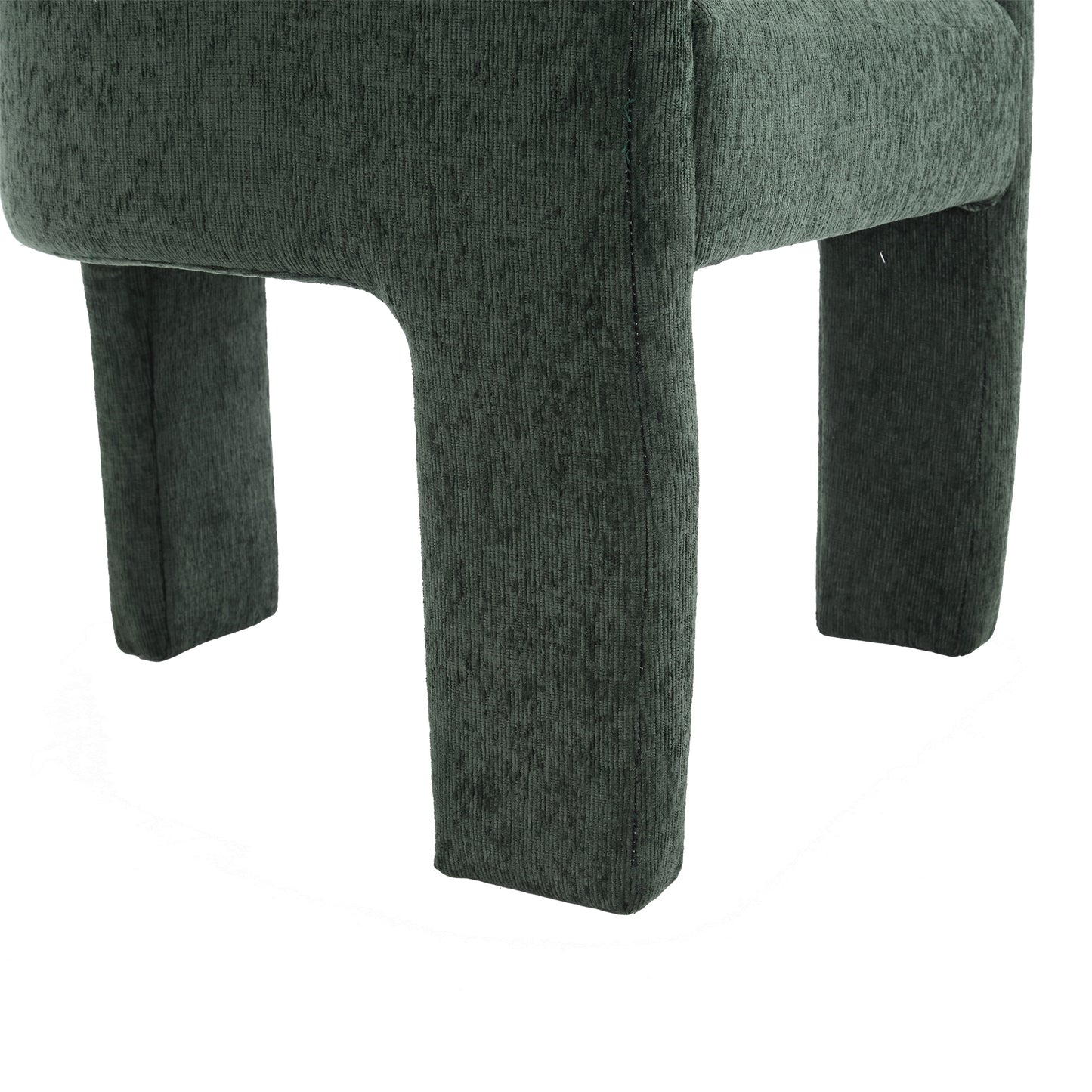 Barrel Accent Chair, Mid-Century Modern Living Room Chair, Upholstered Side Armchair with 3 Legs for Bedroom/Reading Spaces (Dark Green)