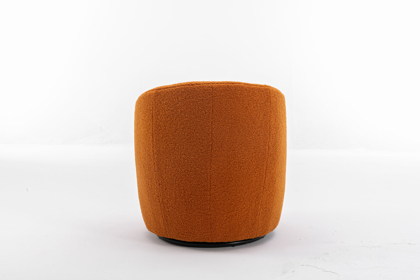 Teddy Fabric Swivel Accent Armchair Barrel Chair With Black Powder Coating Metal Ring,Caramel