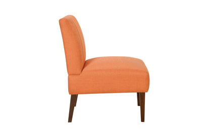 Stylish Comfortable Accent Chair 1pc Orange Fabric Upholstered Plush Seating Living Room Furniture Armless Chair