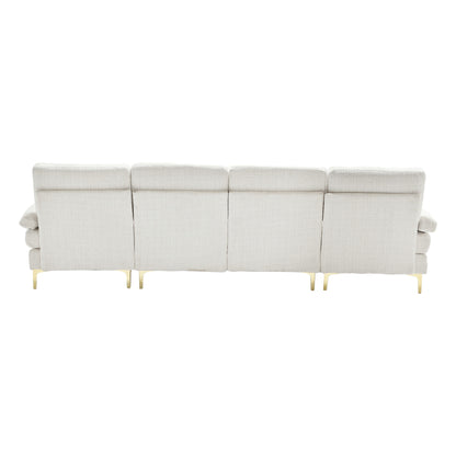 Modern Large chenille Fabric U-Shape Sectional Sofa