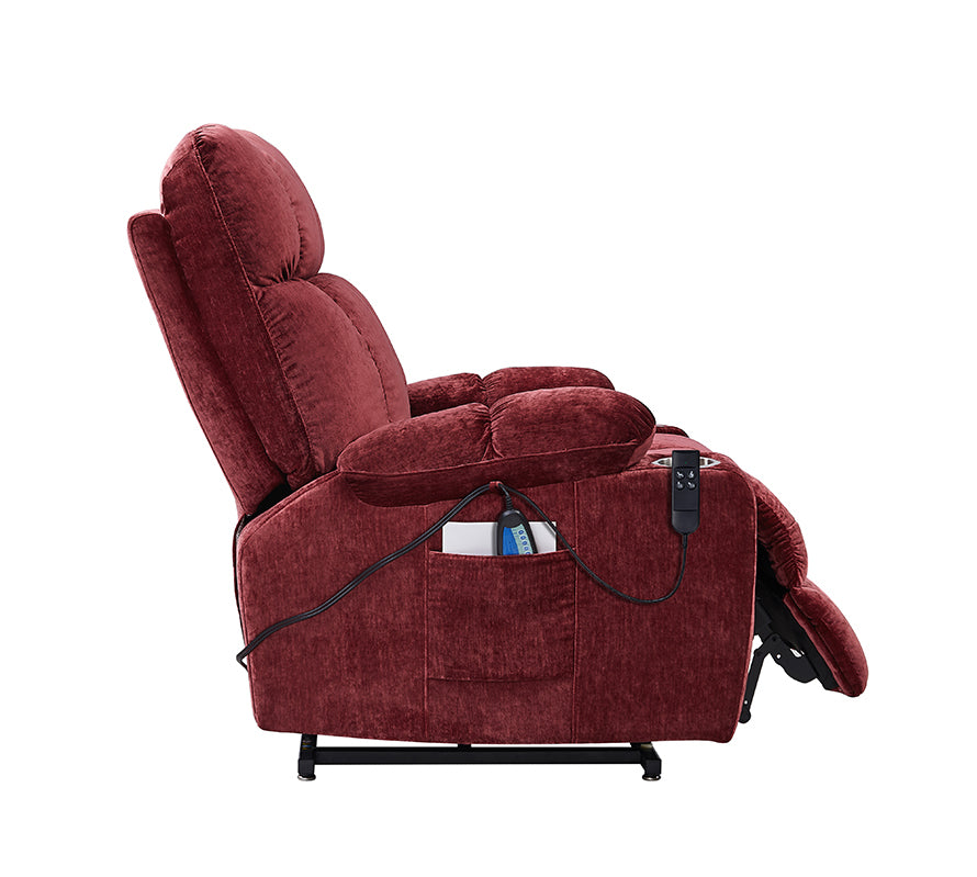 Power Lift Recliner Chair for Elderly Infinite Position Lay Flat 180° Recliner with Heat Massage