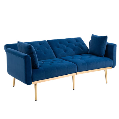 Velvet Sofa, Accent sofa. Loveseat sofa with metal feet