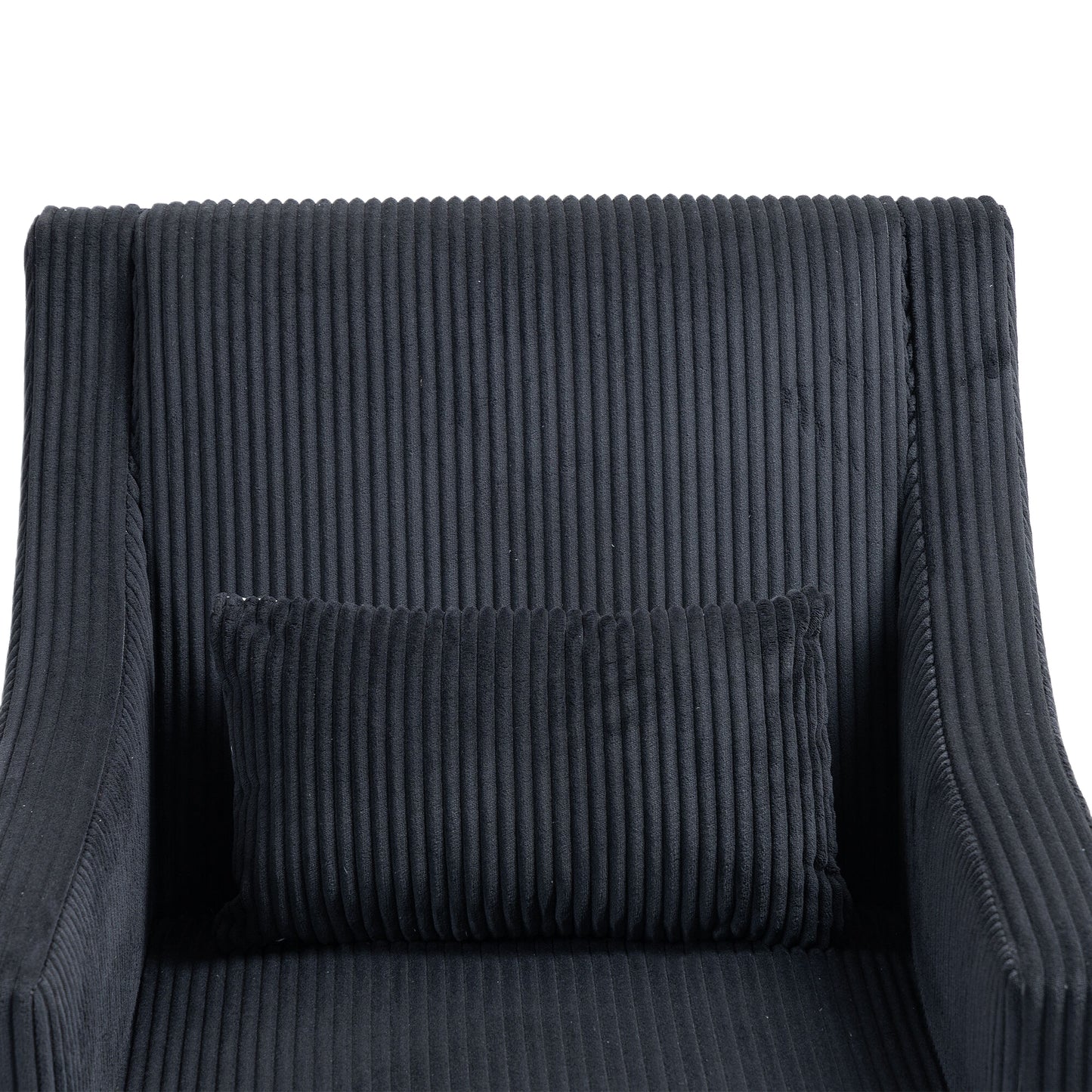 Modern Accent Chair,Upholstered Armchair with Scooped Arms for Bedroom,Apartment,Studio,Office,Waiting Room(Black Corduroy)