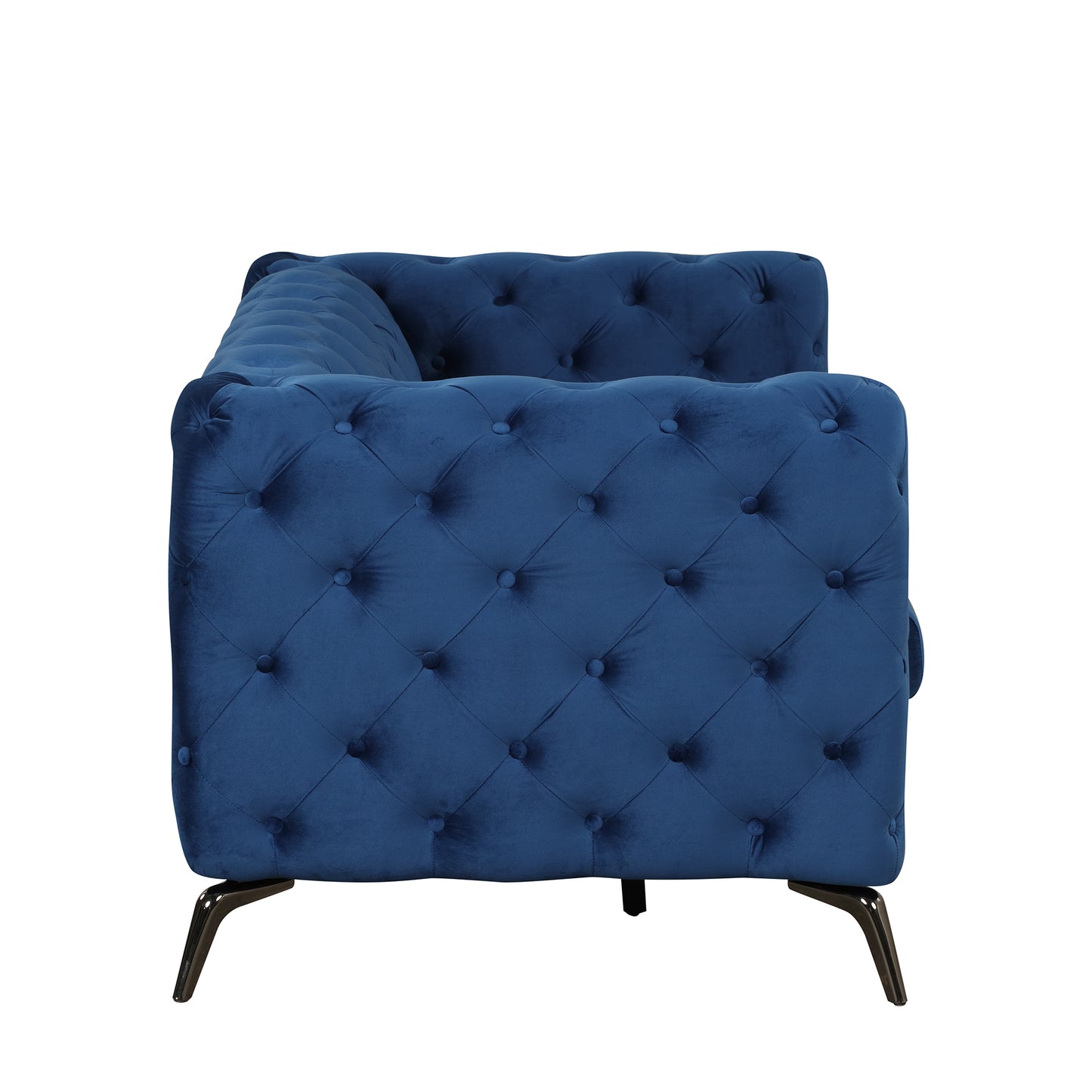 63" Velvet Upholstered Loveseat Sofa,Modern Loveseat Sofa with Button Tufted Back,2-Person Loveseat Sofa Couch for Living Room,Bedroom,or Small Space,Blue