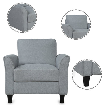 Living Room Furniture Armrest Single Sofa  and Loveseat Sofa (Gray)