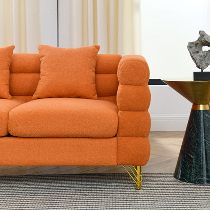 3-seater + 3-seater Combination sofa.ORANGE teddy