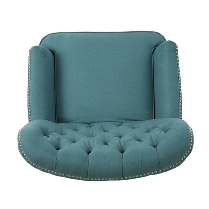 Indulge in Supreme Comfort: Electric Recliner Chair with Elegant Copper Accents and Soft Teal Upholstery