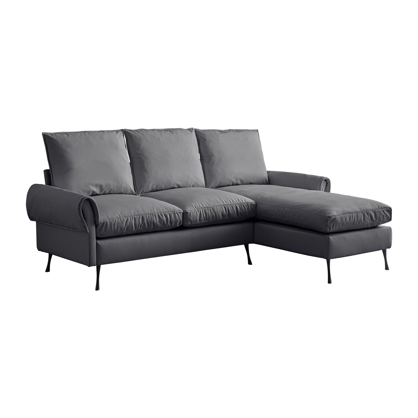 81"Modern Sectional Technical leather L-Shaped Sofa Couch with Reversible Chaise Lounge